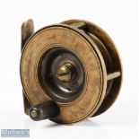 Struan Patent 2 ½” narrow drum all brass reel stamped ‘Struan Patent’ to dish style faceplate,
