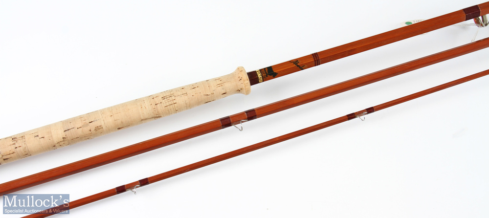 Sharpe’s ‘The Aberdeen’ split cane salmon rod 12ft 6ins 3pc with Acorns, in cloth bag