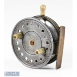 Wallace Watson Pape of Newcastle 4” Silex style alloy casting reel twin handle, smooth brass foot,
