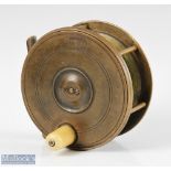 Rare A Stuart & Son Maker Aberlour on Spey 4 ½” all brass fly reel with good oval maker’s marks to