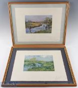 2x Lionel Edwards (1878-1966) Signed Fishing Prints c1920s ‘When Bright water meets’ and ‘The
