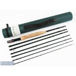 Good Orvis Frequent Flyer mid flex 8ft 6in trout fly rod 7pc, line 5#, light use apparent, with