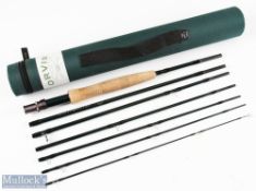 Good Orvis Frequent Flyer mid flex 8ft 6in trout fly rod 7pc, line 5#, light use apparent, with