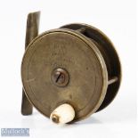 Holroyd Maker London 2 ½” all brass reel inscribed maker’s details to faceplate, smooth foot,