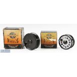 J W Young & Sons 4” Pridex salmon fly reel in black mottled finish, in maker’s box, together with