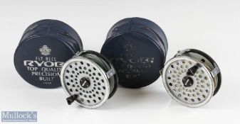 2x Ryobi 4” 455 model alloy fly reels one requires new nylon spring internally, requires