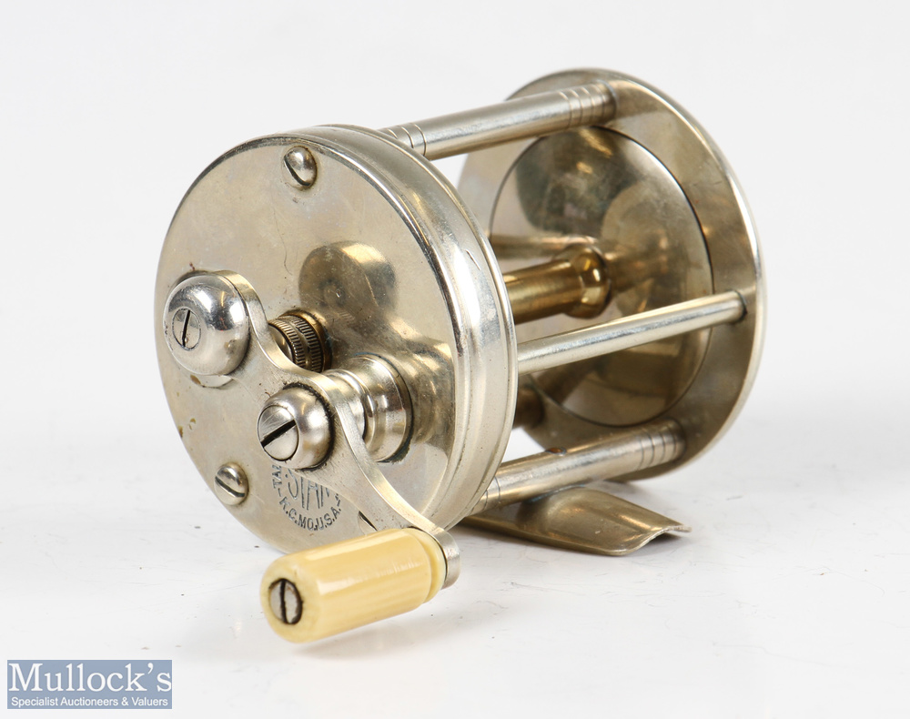 Talbot Reel & MFG Co ‘Star’ nickel silver bait casting reel measures 2” x 1 ½” spool width, with - Image 2 of 3