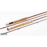 Holson of Blackburn cane fly rod 6ft 2pc, needs restoration, no bag; unnamed 9ft 2pc Cane Fly Rod in