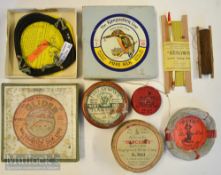 Collection of early fishing lines on makers original cards (8) – Wm Lindop Ltd London –Manchester –