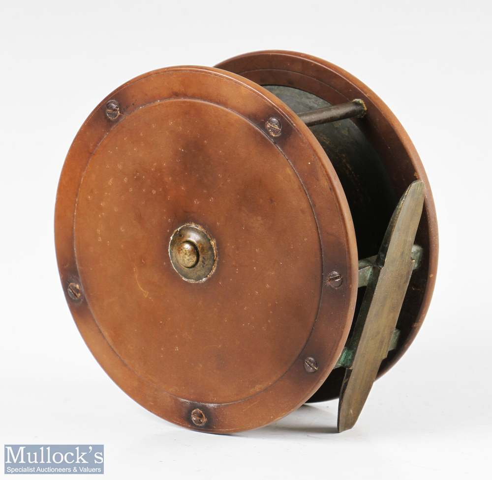 Chevalier Bowness & Son 12 Bell Yard, Temple Bar London 4 ¼” ebonite and brass reel constant - Image 2 of 2