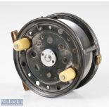 Rare Forrest & Sons Maker Kelso 4 ½” The Tweed alloy Salmon fly reel pillared drum core, twin