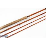 Sharpe’s of Aberdeen spliced salmon rod 12ft 3pc line 8/9 plus spare tip, 4 rings requiring re-