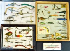 Good cross section of fishing lures, dead bait mounts, spoons, plugs, sand eels, artificial lures et