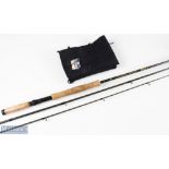 Daiwa Whisker Kevlar fly rod 11ft 3ins 3pc, 6-9 line, Tournament Osprey two handles – with soiled