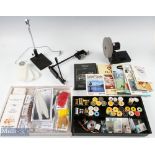 Mixed Collection of Fly Tying Tools and Materials incl Turrall Fly Tying kit with vice, tools and