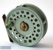 Scarce Hardy Bros England The Princess 3.25” Green Alloy trout fly reel – matching green handle,