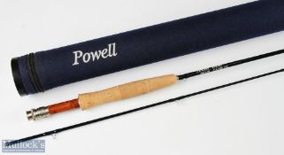 Powell LGA 803 (USA) 8ft 2pc line No 3, nickel silver/walnut reel seal in original cordura tube