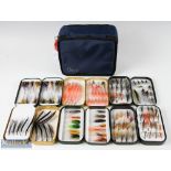 Salmon Flies and Wheatley Fly Boxes – 6 fly boxes containing mixed salmon flies, incl doubles and