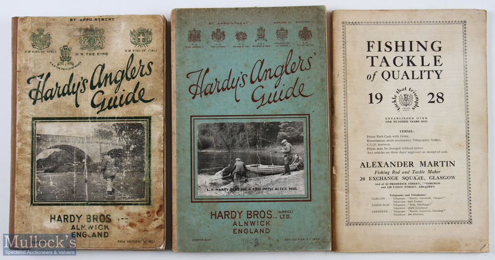 1931 and 1952 Hardy Bros Anglers’ Guides the 1931 53rd edition with worn decorative covers,