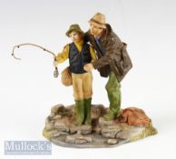 Heredities PPP42 “Angling” Resin Fishing Figure depicting father and son holding fishing rod, height