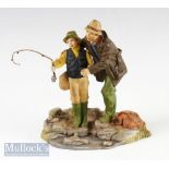 Heredities PPP42 “Angling” Resin Fishing Figure depicting father and son holding fishing rod, height