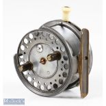 Hardy Bros England 3 ¾” Silex Major ex wide alloy casting reel stamped internally J.B.W. (Joe