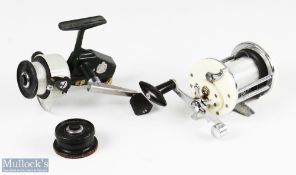 ABU Cardinal fixed spool reel stamped 750900 to foot, full bail arm, folding handle, surface wear