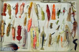 Collection of various artificial baits to incl prawns, squid, sand eel, and flies et al – incl an
