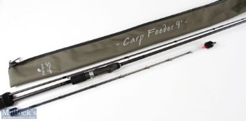 Free Spirit Hi-S 9ft carp feeder rod 2pc, with 2x spare tips, appears unused in mcb