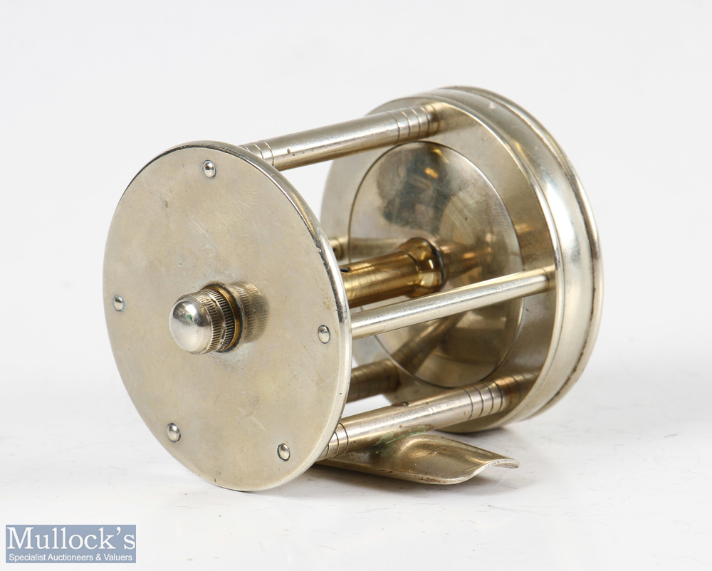 Talbot Reel & MFG Co ‘Star’ nickel silver bait casting reel measures 2” x 1 ½” spool width, with - Image 3 of 3