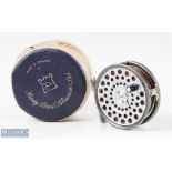 Hardy Bros England LRH Lightweight 3 1/8” alloy fly reel with smooth alloy foot, with line guide,