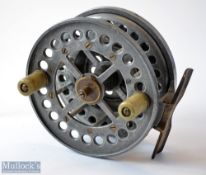 Albert Smith “The Hodder” 3.5” wide drum trotting reel - ventilated frame and spool, brass central
