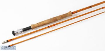 J H McGinn ‘The Triumph’ 9ft split cane fly rod 3pc line 7#, appears with light use in mcb