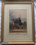 India - large hand coloured steel engraving of the Nizams Army 3rd cavalry camel gunner in full
