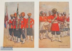 India – c1900s Indian Army Series Postcards an original set of (2) colour postcards showing the 15th
