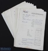 1960s Jockey's Expense Account Sheets Consisting of various Horses and Owners and signed by R