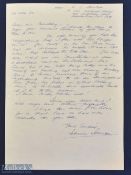 Autograph – WWII Flying Ace – James ‘Johnnie’ Johnson (1915-2001) Hand Written Letter dated 25th Nov