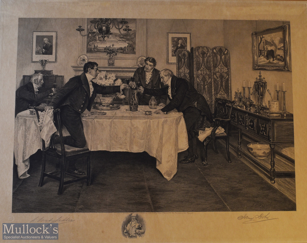 W Dendy Sadler (1854-1923) and James Dobie (1849-1923) Signed Etching depicting four gentlemen - Image 2 of 2