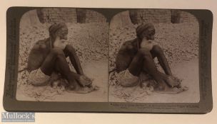 India - Original stereo view a Sikh beggar at Lahore, India underwood & underwood c1900s