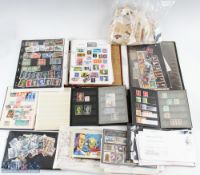 Box of Stamp Albums, Stock Books, First Day Covers, PDQ’s and a bag of loose stamps (Qty)