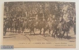 WWI Sikh – original postcard showing Sikh lancers on horseback during WWI France 1914.