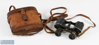 WW1 French Etabl Afsa, Paris Binoculars in Leather Case both with military crow’s foot markings.