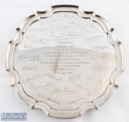 1940s Hallmarked Silver Presentation Salver presented to Henry Hart by the managing directors and