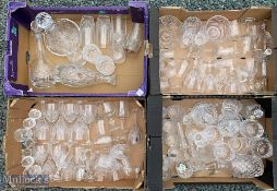 Large Selection of Assorted Glassware incl cut glass and moulded drinking glasses, vases,
