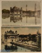 India Postcards (2) scenes of the Sikhs holiest shrine the golden temple of Amritsar, Punjab c1900s