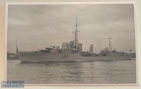 WWII India Sikh ‘HMS Sikh’ Naval Destroyer Real Photo Postcard a Tribal class destroyer of the