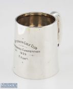 Hallmarked Silver Golf Trophy Tankard engraved to front Rotherham Golf Club Foursomes Competition