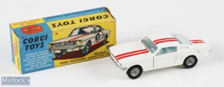 Corgi Toys 325 Ford Mustang Competition Model Fastback 2+2 Boxed Diecast Car in white with red