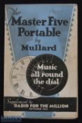 The Master Five Portable By Mullard 1928 Catalogue illustrating and extensively detailing this 5