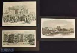 India – Calcutta – Six Engraved Views to include Princep’s Gate, Townhall, Plassey Gate etc 1870